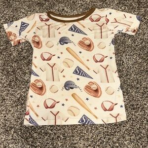Bamboo Baseball Print Kids Shirt